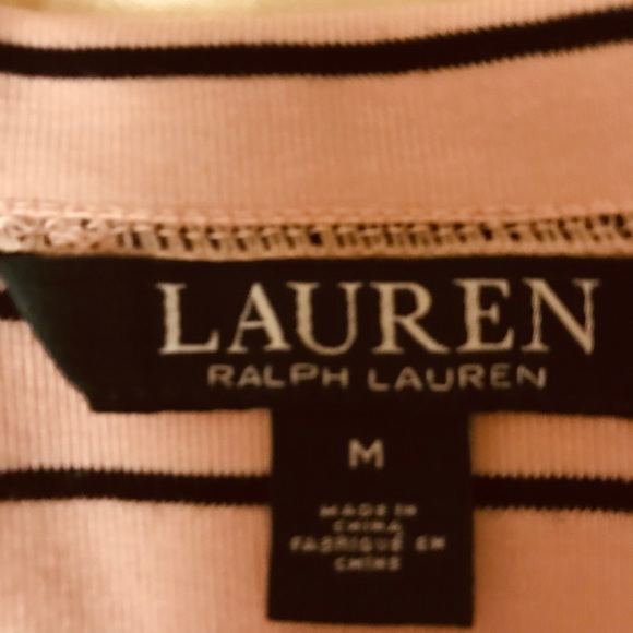 Ralph Lauren Cute Pink And Striped Black Top - Picture 3 of 3